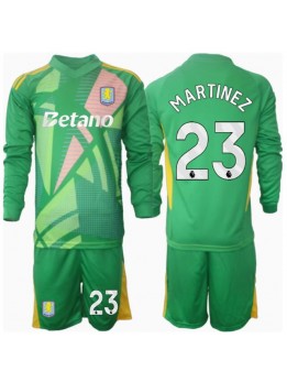 Aston Villa Emiliano Martinez #23 Målvakt Replika Hemmakläder Barn 2024-25 Långärmad (+ byxor)